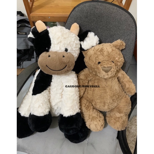 Gấu Bông Bartholomew Bear full tag JellyCat Lông Xước Siêu Mềm Mịn