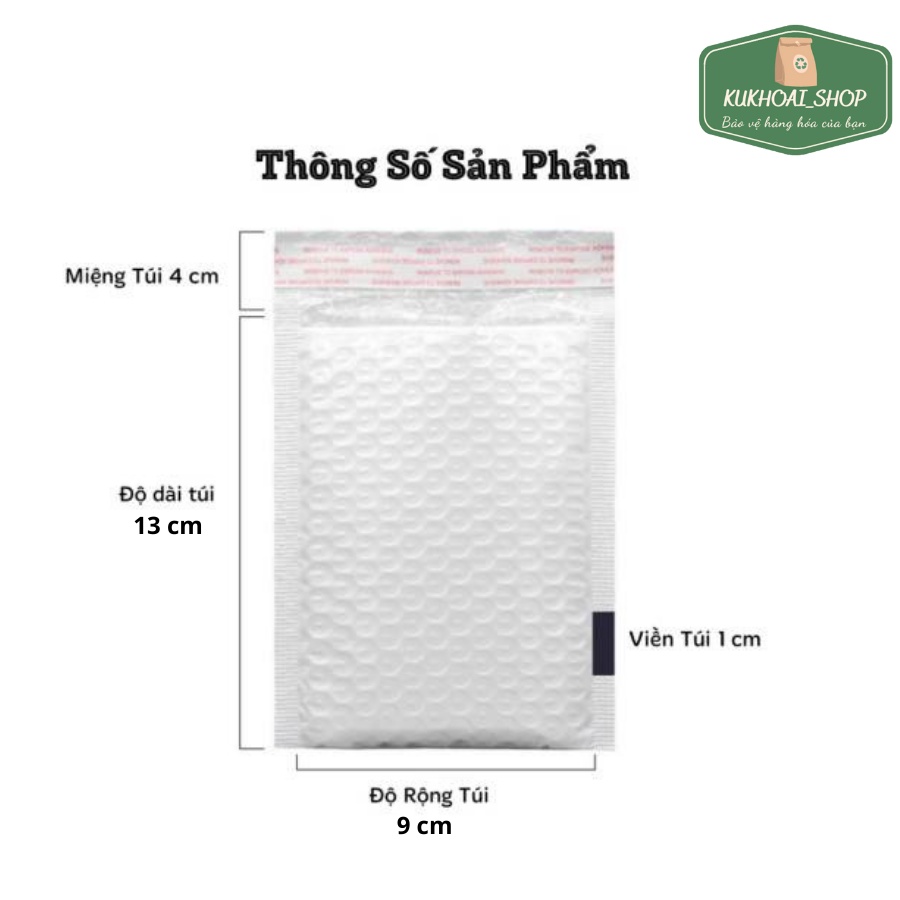 COMBO 50 Túi Gói Hàng Chống Sốc KT 11x13cm, Túi Nilon Lót Bóng Khí An Toàn Tiện Lợi