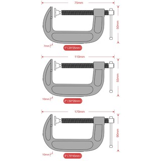 Cảo C-clamp 3"/75mm G80-3