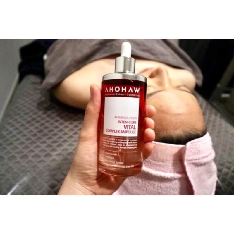 Tin chất dưỡng PREMIUM COMPLEX AMPOULE Inten Cure Serum trắng da siêu tốc Ahohaw đỏ 50 ml