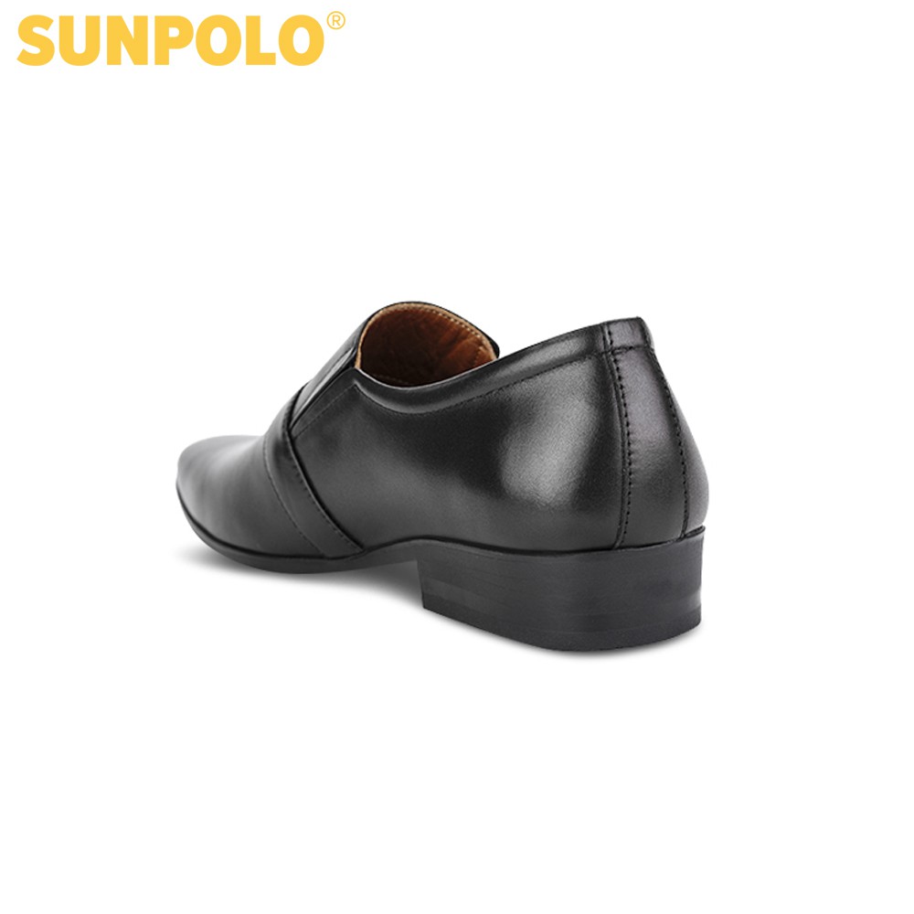 Giày Tây Nam Da Bò SUNPOLO Đen Nâu SUMU07DN