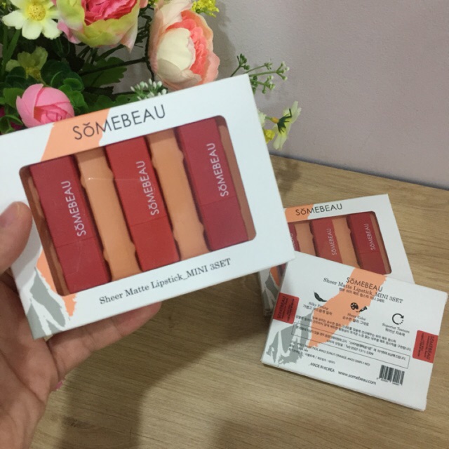 Set 3 thỏi son mini SomeBeau Sheer Matte Lipstick