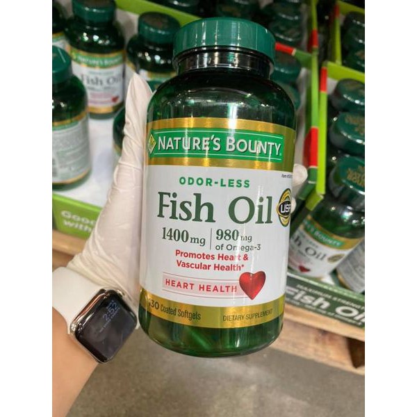 Viên uống dầu cá Nature’s Bounty Fish Oil 1400mg hộp 130 viên của Mỹ🤩