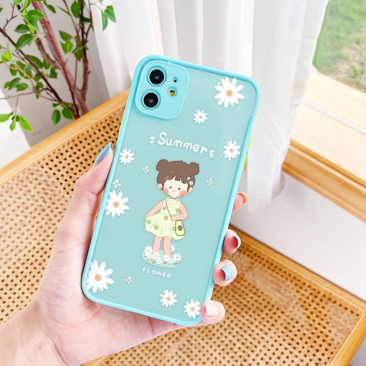 Ốp lưng iphone Summer Girl nhám viền nổi cong 5/5s/6/6plus/6s/6splus/7/7plus/8/8plus/x/xr/xs/11/12/pro/max/plus/promax | WebRaoVat - webraovat.net.vn