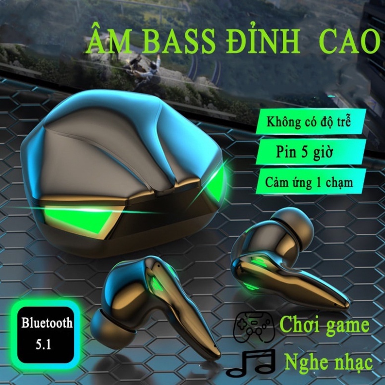 Tai Nghe Chơi Game Bluetooth Floveme Gaming KL86 Tws - Không Dây Có Mic Với Độ Trễ Cực Thấp - Âm Bass Cực Mạnh .