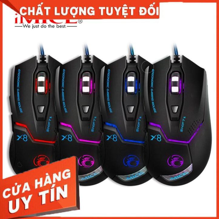 [FreeShip Toàn Quốc] Mouse Gaming IMICE X8 Dây dù - Led 7 màu