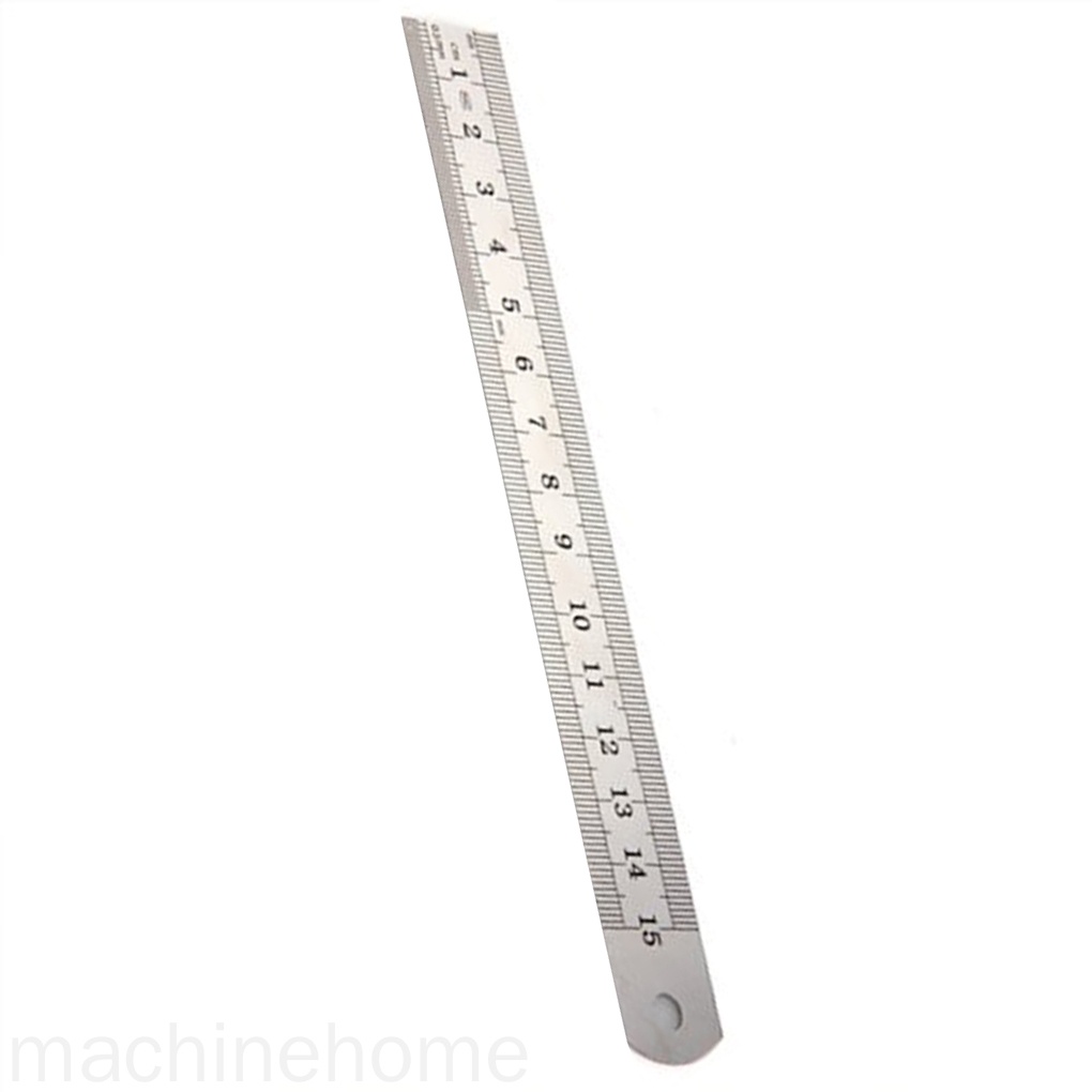 Thước đo hai mặt 15cm/30cm bằng thép không gỉ tiện dụng cho học sinh/nhân viên văn phòng