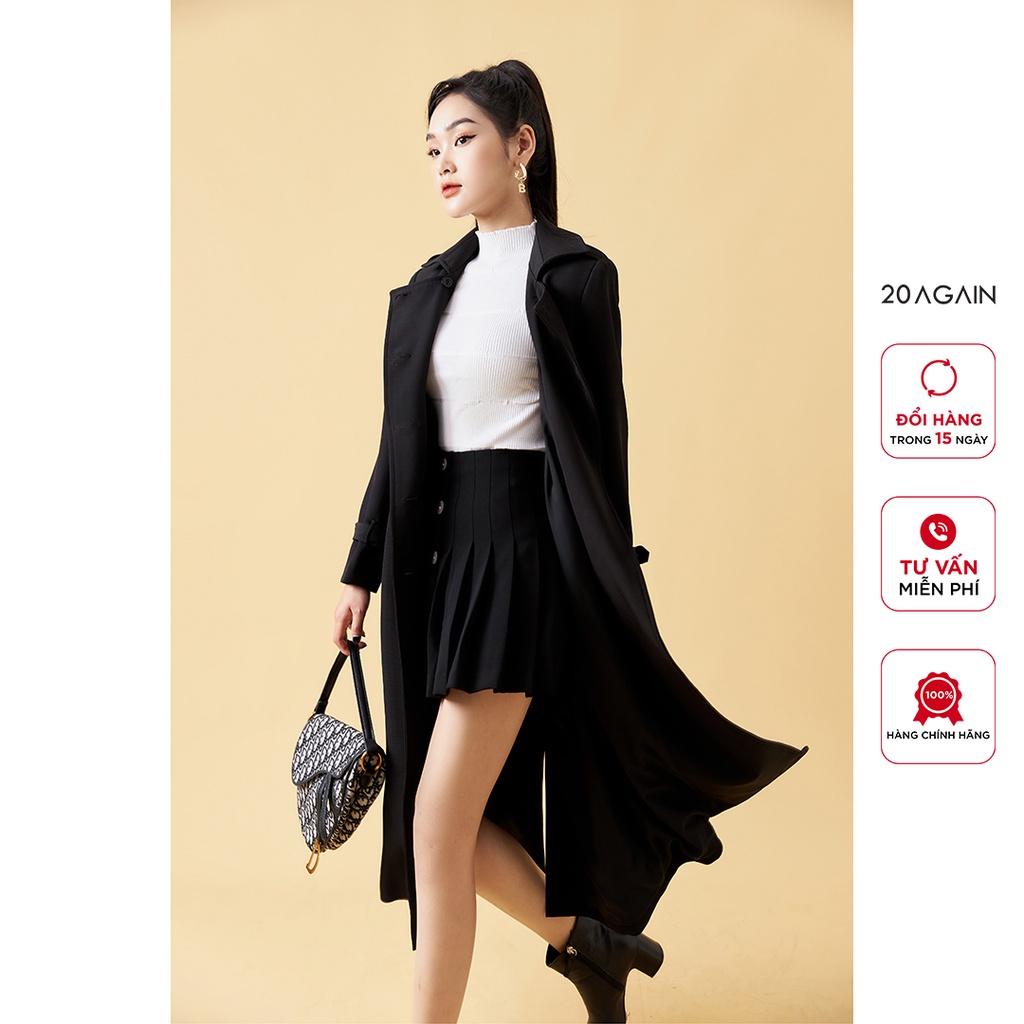 [Mã WABR80KT1 giảm 12% tối đa 80k đơn từ 250k] Áo khoác nữ dáng dài 20AGAIN, thiết kế thời thượng, tôn dáng KOA1771