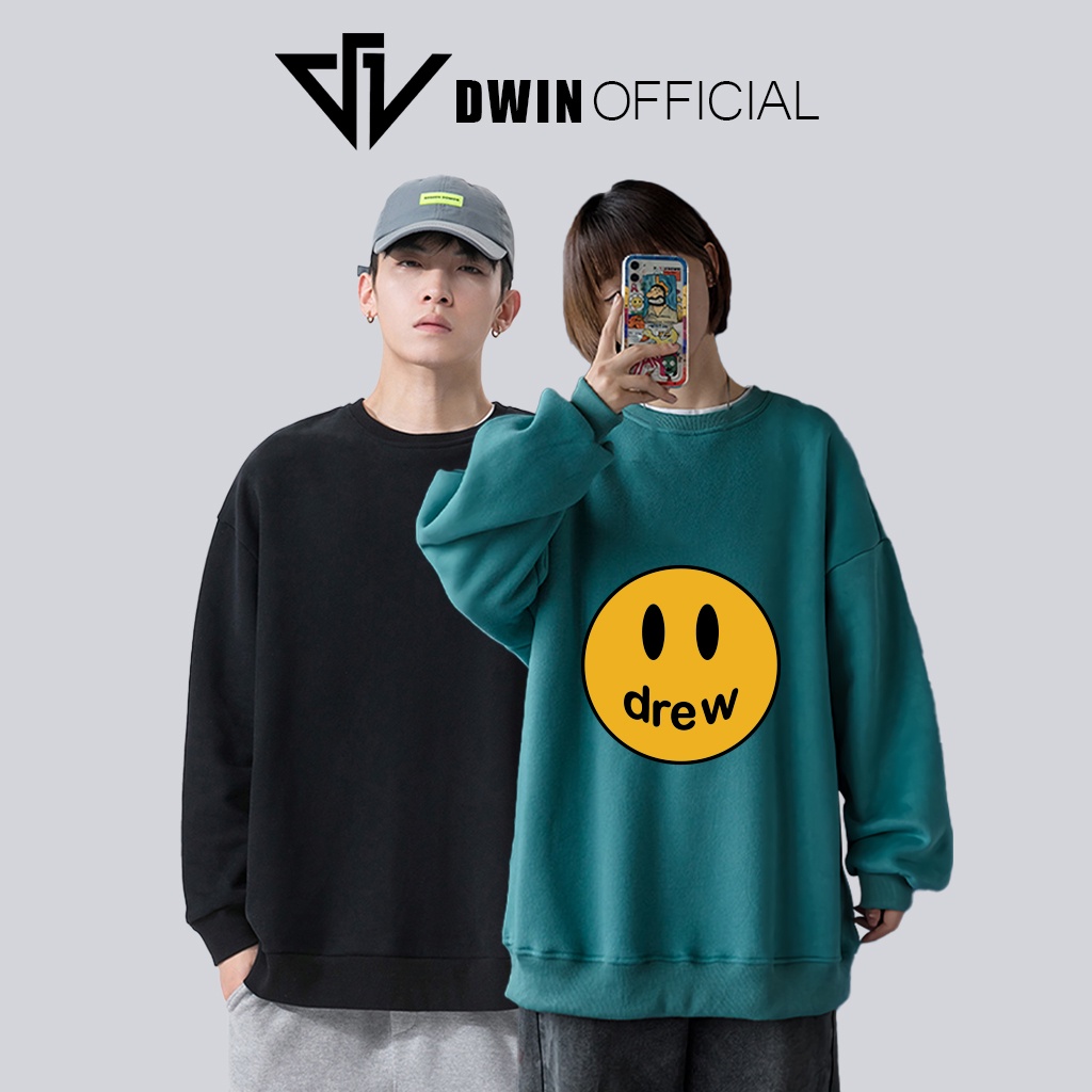 Áo sweater nỉ Drew unisex DWIN basic nam nữ form rộng oversize local brand SP00096