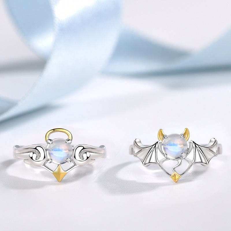 Nhẫn Đính Đá Zircon Hai Màu Sang Trọng Có Thể Điều Chỉnh Cho Nữ Cocojewery