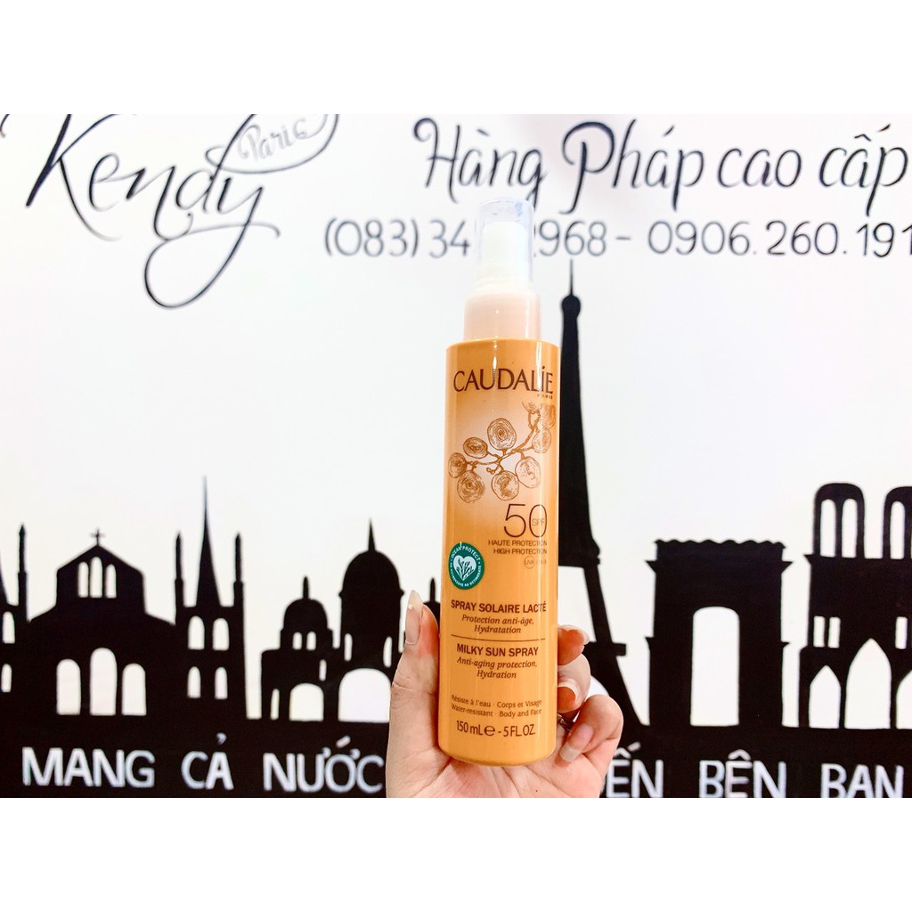 Xịt chống nắng dạng sữa, chống lão hóa toàn thân và mặt Caudalie - Spray solaire lacté SPF50 150ml