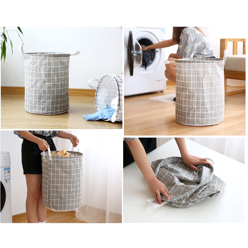 (Size To 50*40cm) Giỏ Vải Đựng Đồ Đa Năng, Quần Áo Bằng Vải Bố Chống Thấm Nước Tiện Lợi