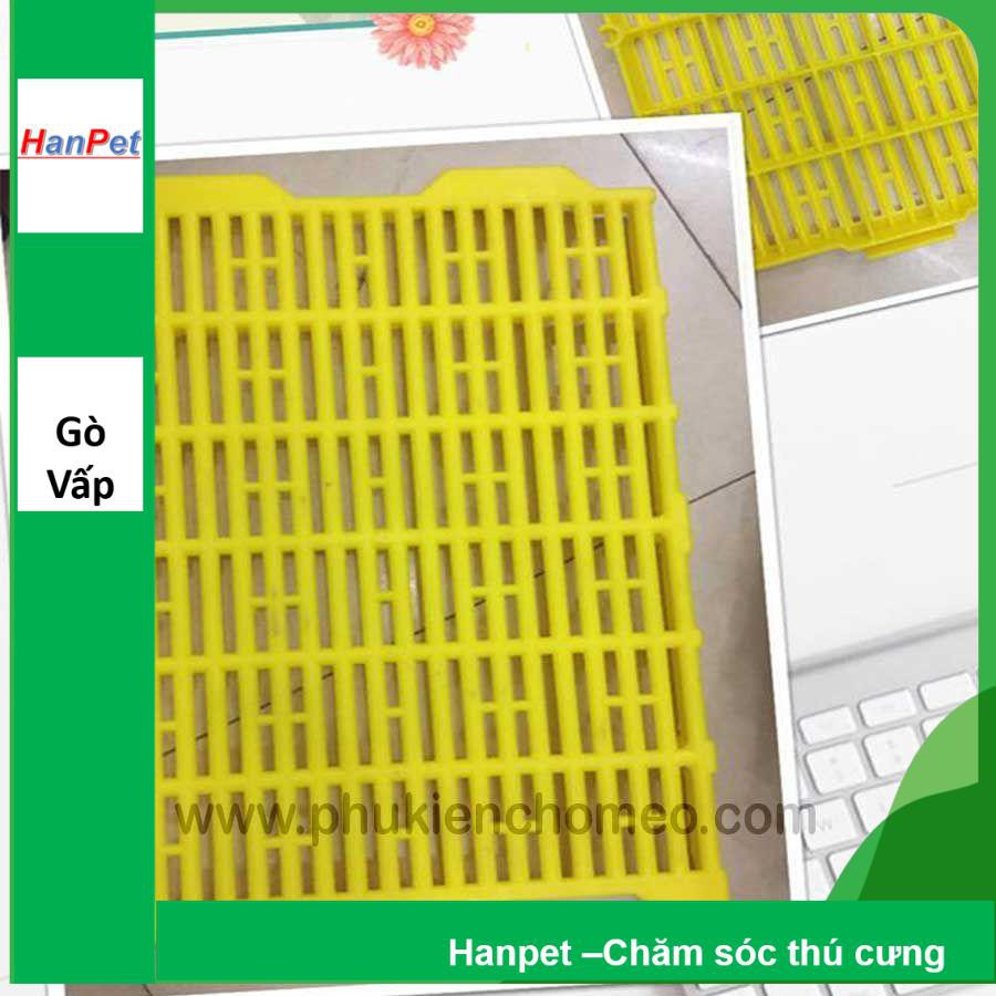 GV Tấm lót sàn chuồng thú cưng (vàng lớn 40x55cm loại 1 nặng 1,45kg) tấm nhựa lót sàn chó mèo