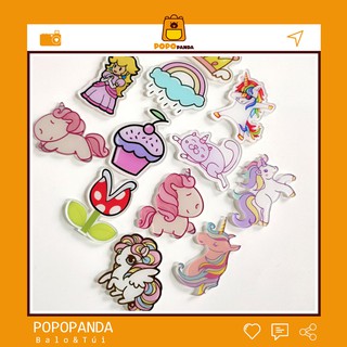 Huy hiệu cài áo công chúa printes Rainbow, pin gắn balo túi tote Hàn Quốc dễ thương