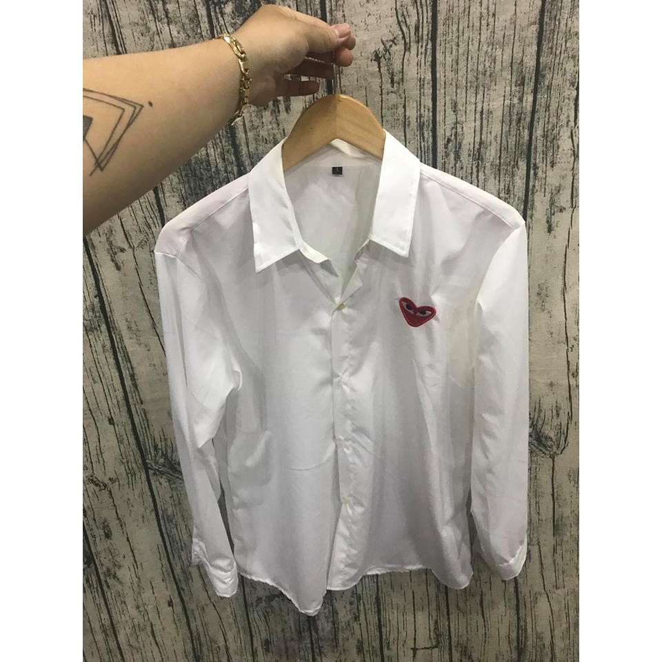 ÁO Sơ Mi Tim ( 3 màu đen , trắng v sọc đen ) cao cấp | BigBuy360 - bigbuy360.vn