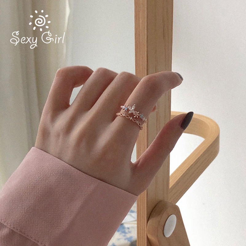 Nhẫn Đính Đá Zircon Nhiều Màu Tùy Chỉnh Quyến Rũ Cho Nữ