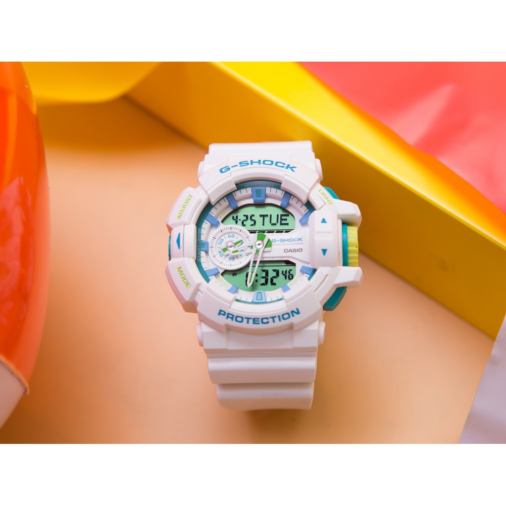 Đồng Hồ Nam Casio G Shock GA-400WG-7ADR Dây Kim Nhựa Màu Trắng - Cấu Trúc Bảo Vệ Lõi , Bảo hành 12 tháng