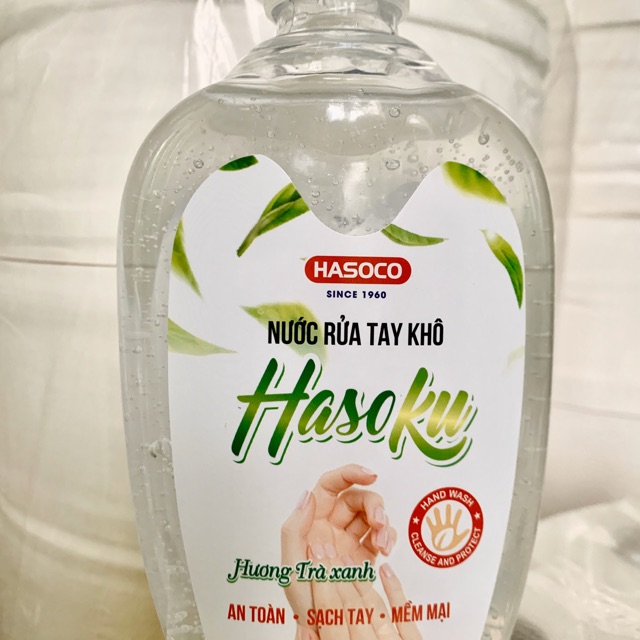Nước rửa tay khô Hasoku chính hãng hương trà xanh giúp loại bỏ vi khuẩn hiệu quả 500ml | BigBuy360 - bigbuy360.vn