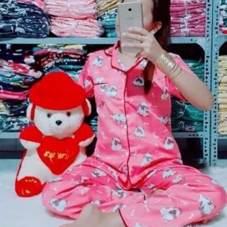 Sỉ 50b pizama kate thái. Tay cọc quần dài full viềm