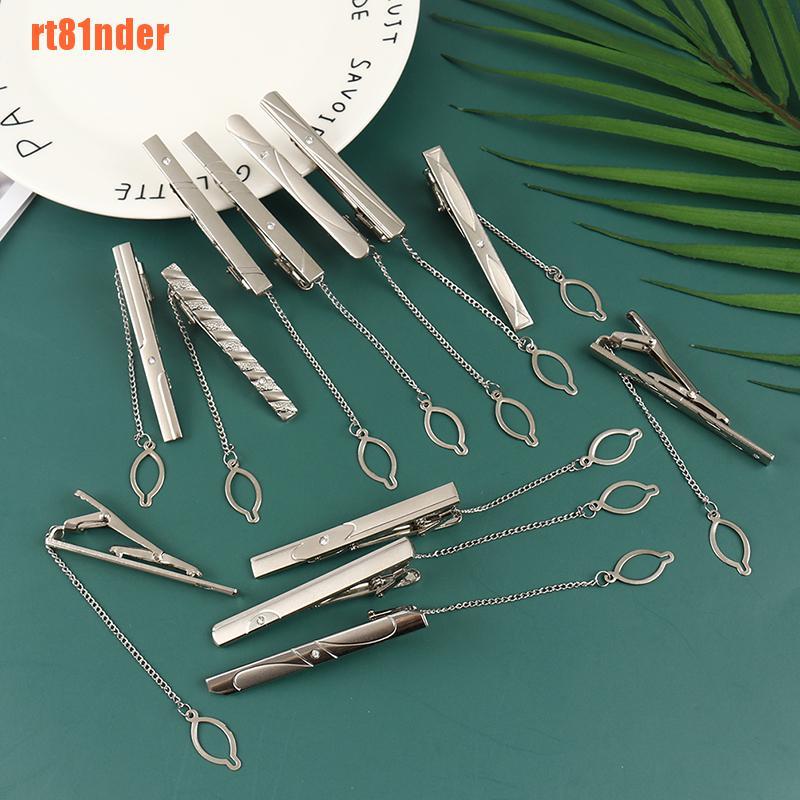 1 Kẹp Cà Vạt Bằng Thép Không Gỉ Màu Bạc Mới Cho Nam