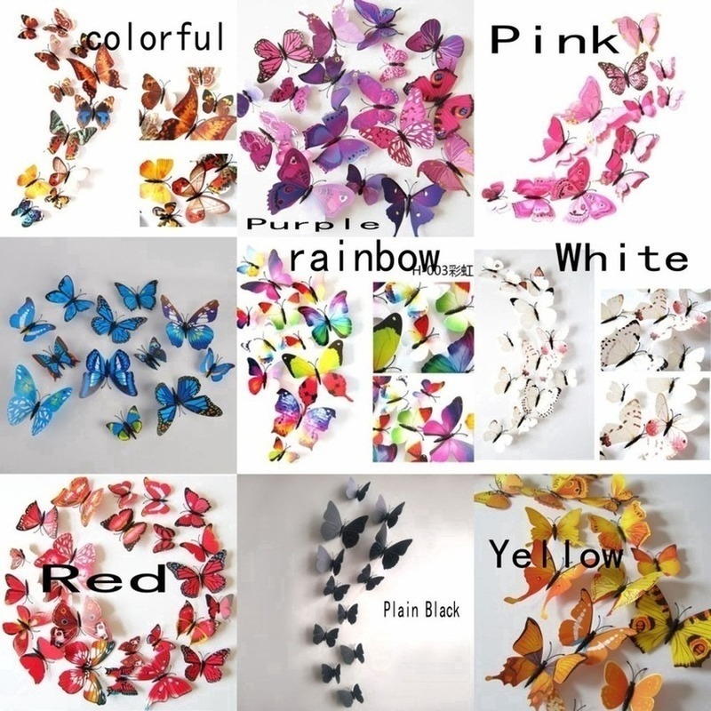 12 con bướm 3D có nam châm dán tủ lạnh