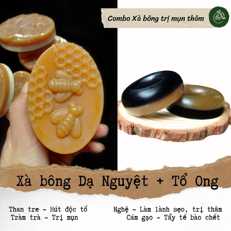 Xà phòng mờ thâm mụn TỔ ONG 2in1, giảm mụn, mờ sẹo thâm, dành cho mọi loại da mụn, nhạy cảm từ nhà THỊ_HANDMADE | BigBuy360 - bigbuy360.vn