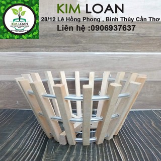 Combo 4 chậu lan tròn gỗ vú sữa 24x12cm