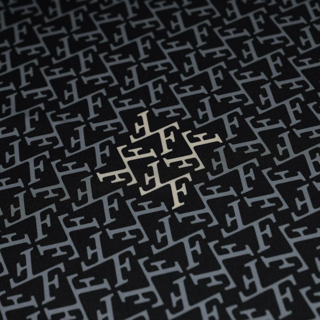 FRONT The Knight F Abundant Square Scarf D523 - BLACK ♟ Khăn FRONT chất liệu lụa Latin màu đen