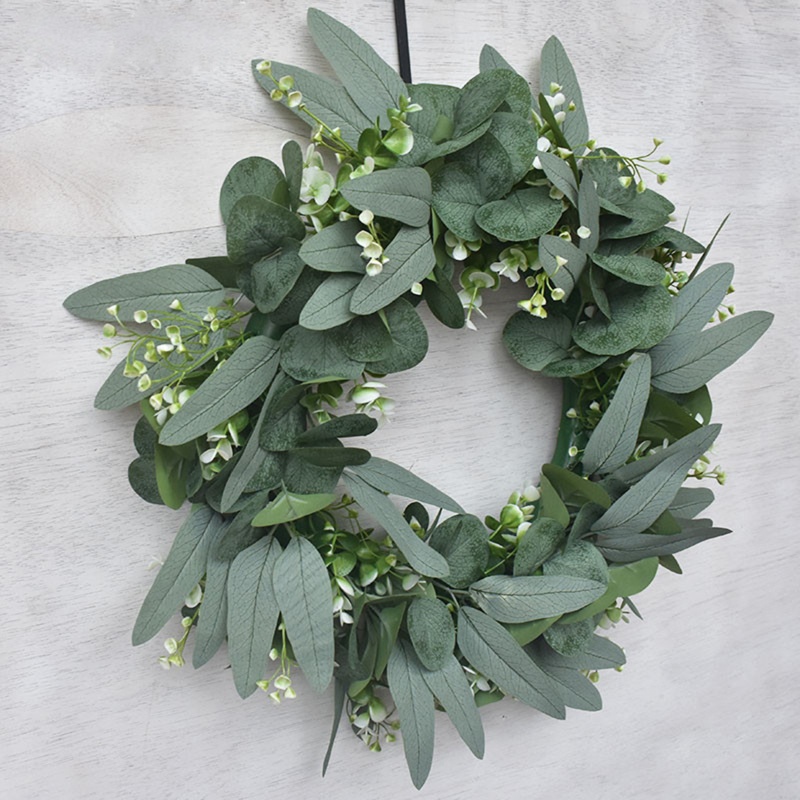 Vòng Hoa Khuynh Diệp Nhân Tạo 17 &quot;Treo Tường / Cửa Sổ Trang Trí Đa Ứng Dụng