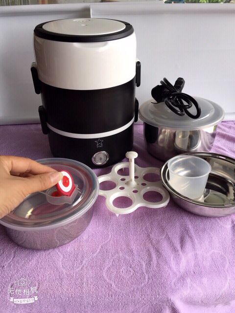 Cặp lồng điện mini 3 tầng (hấp hoặc nấu được cơm) | BigBuy360 - bigbuy360.vn