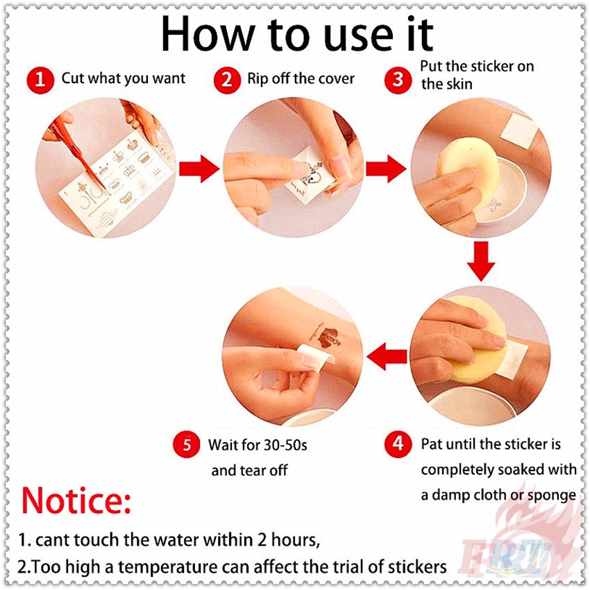 Tờ miếng dán hình xăm tạm thời mini nhân vật anime chống thấm nước đáng yêu thời trang