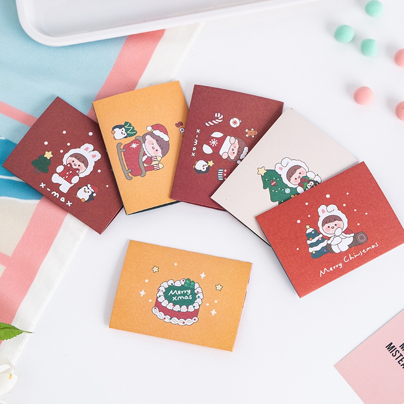 Thiệp Giáng Sinh Gấp Mini Đáng Yêu Merry Christmas