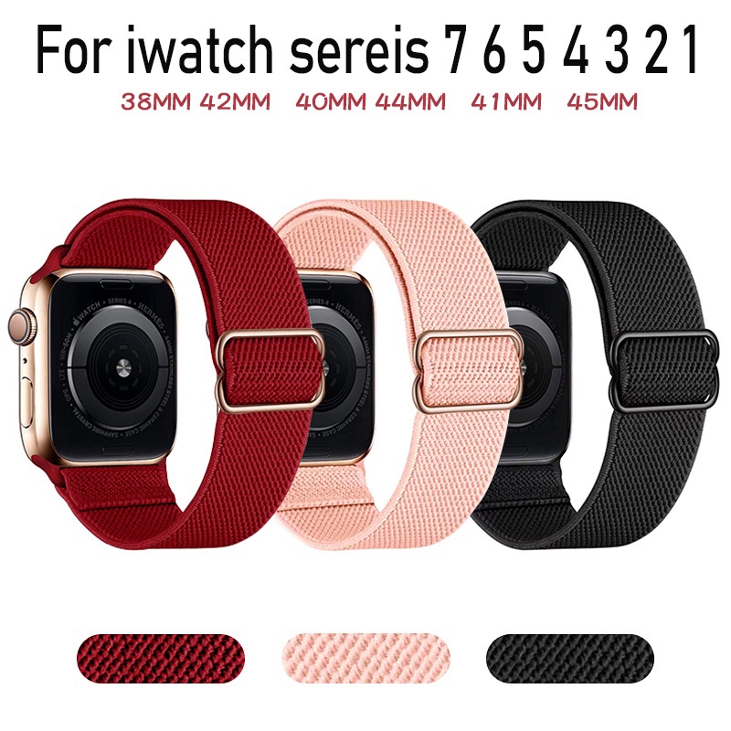 Dây Đeo Bằng Da Nylon Cho iwatch Series 7/SE/6/5/4/3/2/1 41mm 45mm 42mm 44mm 38mm 40mm