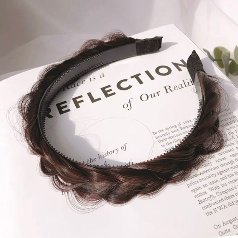 Băng đô tóc giả bện xoắn thời trang Hàn Quốc cho bé gái chống trượt