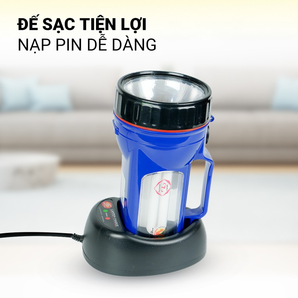 Đèn pin sạc tích điện xách tay Honjianda HJD-5700 - có chân đế sạc