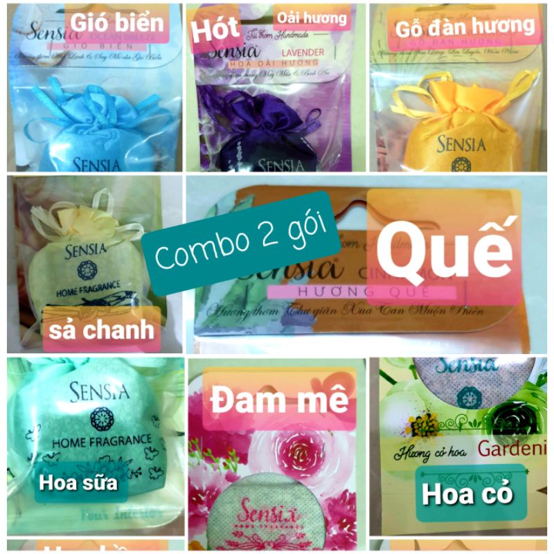 Combo 2 gói Túi sensia 30g hương thơm gấp bội từ Pháp cho tủ áo quần , xe ô tô, phòng ngủ,kệ giày dép...