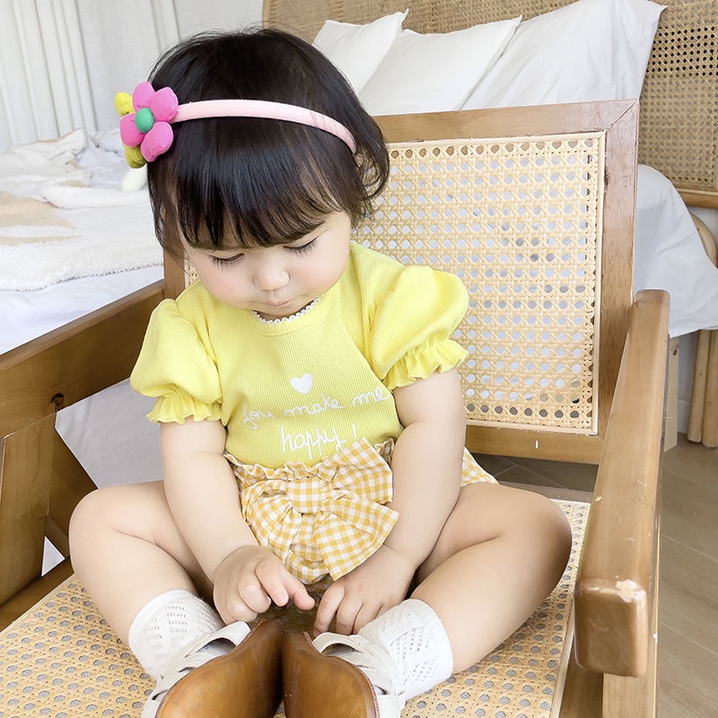 Set Áo Thun Ngắn Tay + Quần Short Thời Trang Hè Hàn Quốc Mới Cho Bé Gái