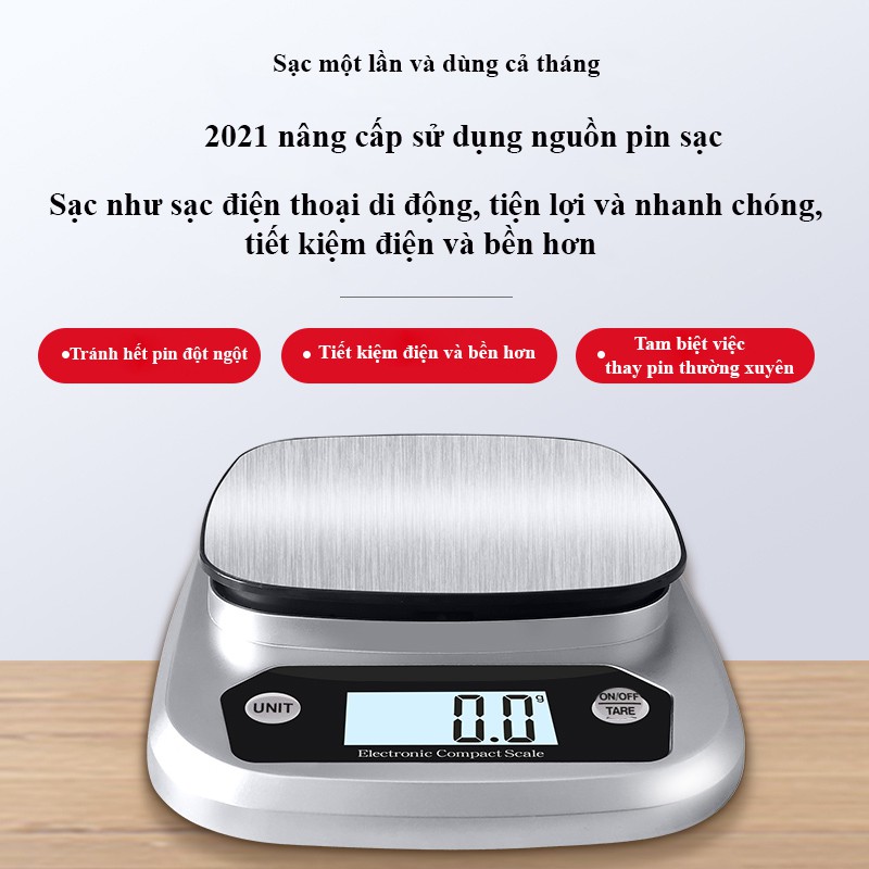 Cân Tiểu Ly Điện Tử Siêu Chính Xác Precision 3kg - 0.1g, 5kg - 0.5g Cân Tiểu Li Nhà Bếp Mini Compact Scale