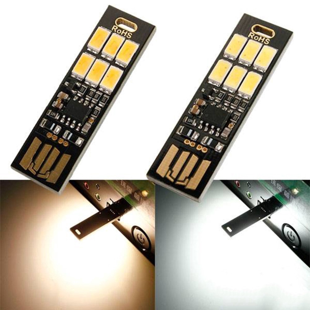 Đèn ngủ LED mini 5V 6 bóng năng lượng USB điều chỉnh cảm ứng tiện lợi