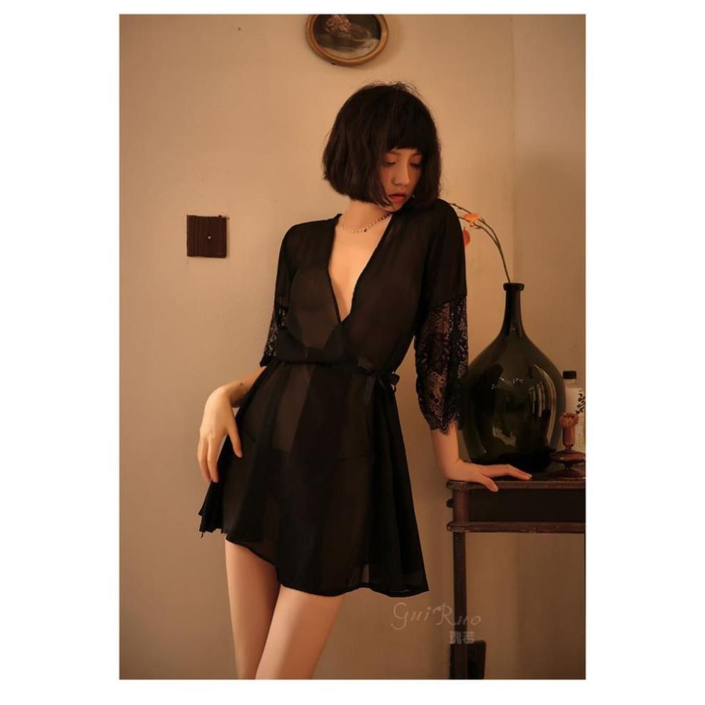 Áo choàng ngủ sexy tiểu thư xuyên thấu cao cấp gợi cảm 396 * ! | BigBuy360 - bigbuy360.vn