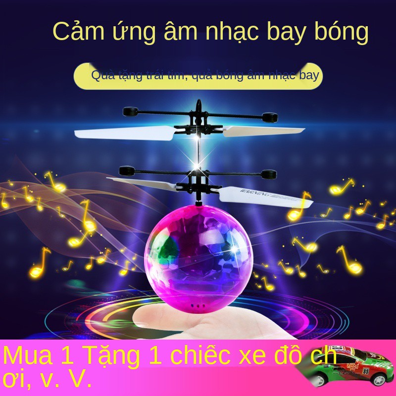 □☎♙Trẻ em thông minh Máy bay cảm ứng nổi quả cầu pha lê điều khiển cử chỉ ma thuật Đồ chơi không người lái phát s