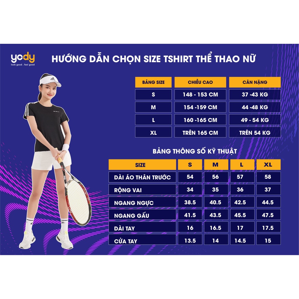 Áo thun thể thao nữ YODY tshirt melange thoáng mát năng động STN5036-XDM