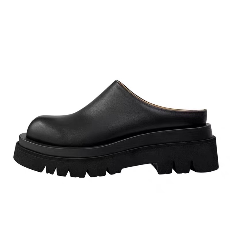 (HÀNG CÓ SẴN)-506 Giày sục da mềm trơn cao 4cm BIG SIZE 35-43