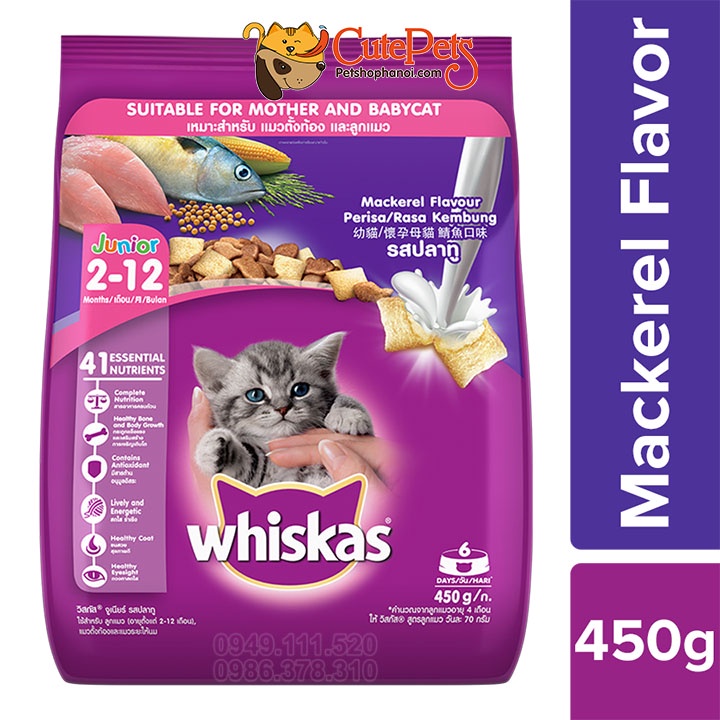 Thức ăn cho mèo con Whiskas 450g - Phụ kiện thú cưng Hà Nội
