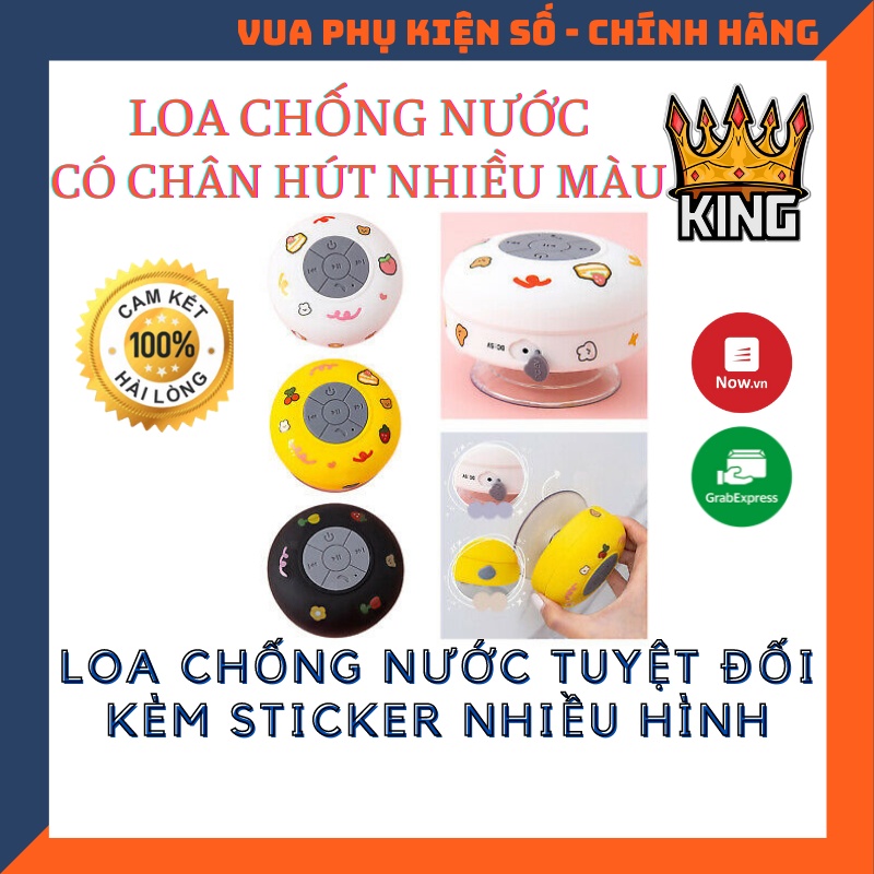 [Mã ELHA22 giảm 5% đơn 300K] Loa chống nước mini có nút gắn kính ❤️ kèm nhiều hình dán dễ thương