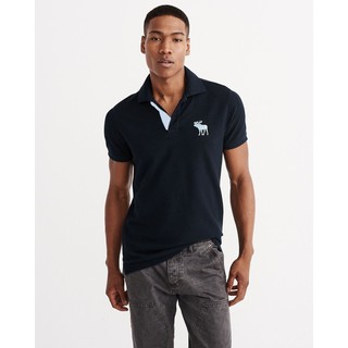 Áo thun nam polo Abercrombie ABR-PO136 Stretch Big Icon Polo Navy