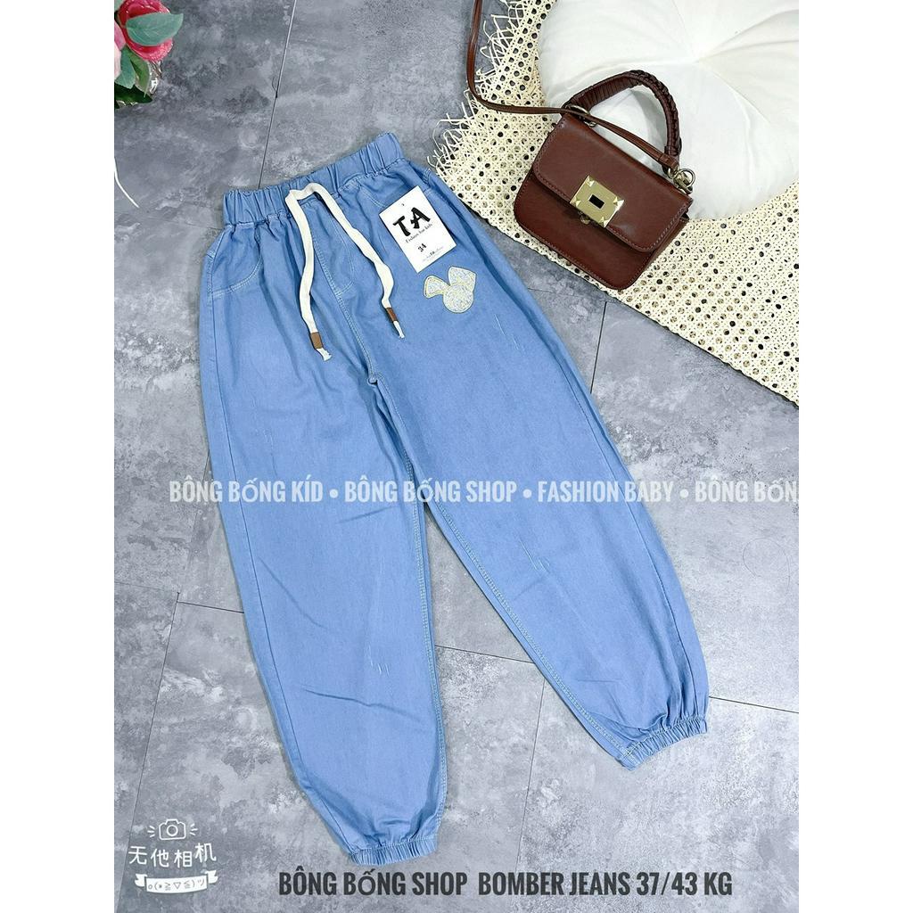 Quần  jeans giấy chun chân gấu cao cấp BÉ GÁI