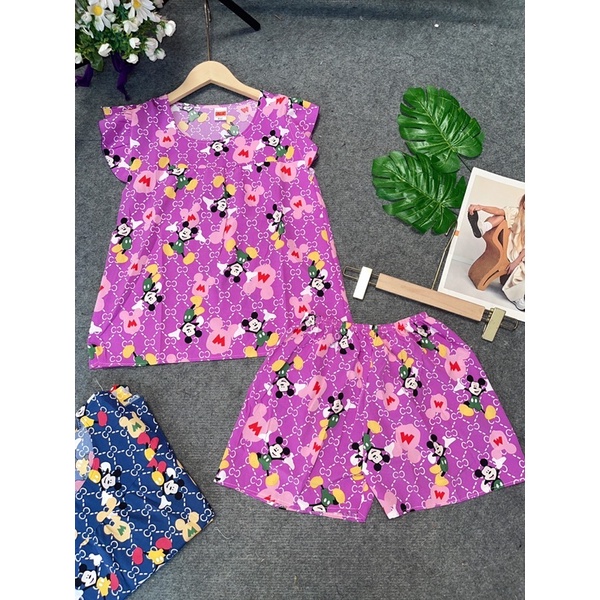 Bộ đùi in hoa vải mềm , phom dưới 55kg