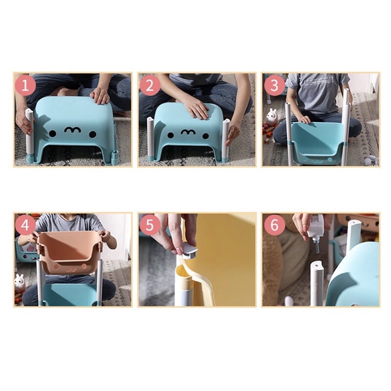 Kệ Gấu Đựng Đồ Đa Năng 3 Và 4 Tầng Kệ Nhựa Nhiều Tầng Có Bánh Xe Đẩy Tiện Lợi, Dễ Lắp Ráp -Hàng Nhập Khẩu