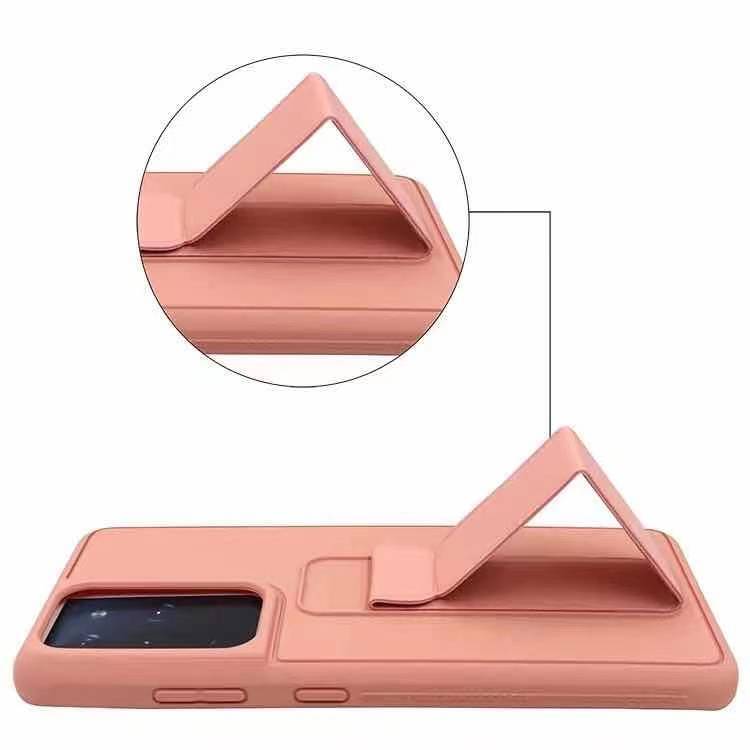 Candy Color Samsung Galaxy Note 20 Ultra Silicone+PC Case With Holder Ốp lưng  A51 A71 A11 A42 M51 S20 FE Note 10 Plus Mobile Phone Cover